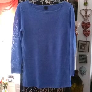Talbots Ladies Round Neck Linen Sweater NWOT M Lapiz Blue